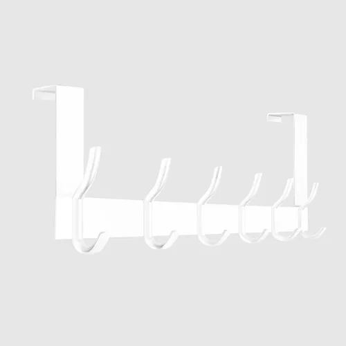 Miniatura 11 de Ganchos de puerta para colgar en la puerta, organizador de aluminio para toallas, soporte para baño Kithchen, 5 ganchos para colgar sobre la puerta