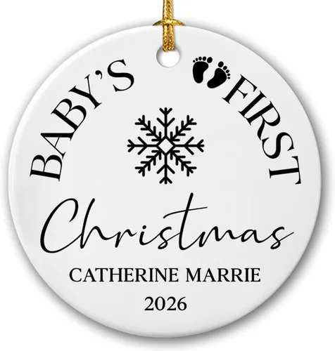 Miniatura 14 de Adorno de nuestra primera Navidad juntos, adorno de cerámica de Navidad personalizado para parejas, 1ª Navidad juntos, adorno de compromiso