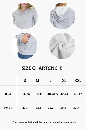 Miniatura 5 de Smallshow sudadera con capucha para mujer, con forro polar, bolsillo tipo canguro, de maternidad, para amamantar