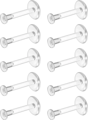 Miniatura 20 de Bioflex - Aretes transparentes para deportes, trabajo, escuela, cirugía, resonancia magnética – Piercing transparente para orejas, cartílago, hélix