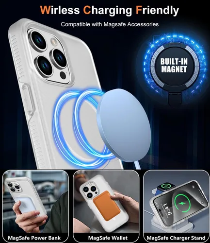 Miniatura 2 de Funda magnética para iPhone 15 Pro Max, [compatible con Magsafe] [10 pies de grado militar anticaídas]