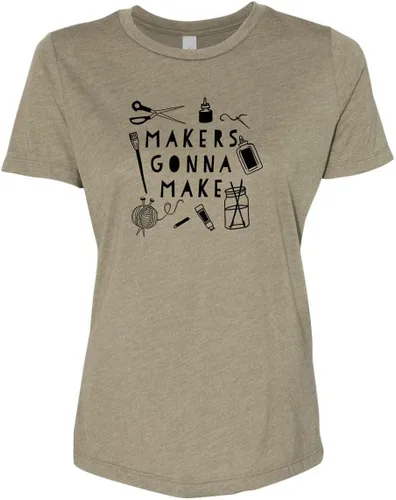 Miniatura 10 de Cute Women's Screen Printed Crew Neck Tee, Shirts With Sayings, Dusty Blue or Olive
