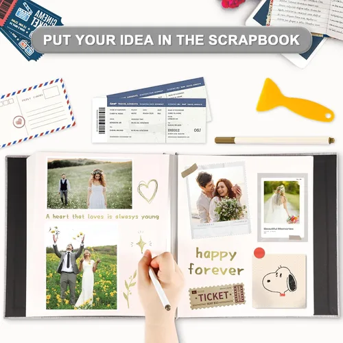 Miniatura 3 de Álbum de Fotos con Páginas Autoadhesivas, Álbum de Recortes, Álbumes de Fotos Magnéticos con Páginas Adhesivas para Fotos de 4 x 6, 5 x 7, 8 x 10