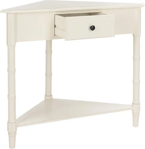Miniatura 17 de SAFAVIEH Muebles - Mesa esquinera Gomez con 1 cajón, color azul, madera maciza, diseño clásico de almacenamiento de esquina, ideal para entrada