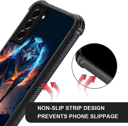 Miniatura 3 de ZHEGAILIAN Funda compatible con Samsung Galaxy S22, diseño gráfico de lobo en el cielo, acrílico, a prueba de golpes, antiarañazos, funda rígida
