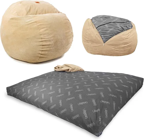 Miniatura 9 de CordaRoy's Puf de Pana - Silla Puf Convertible - Funda de Tela de Pana Lavable a Máquina - para Sótano, Sala de Estar, Sala de Juegos, Dormitorio