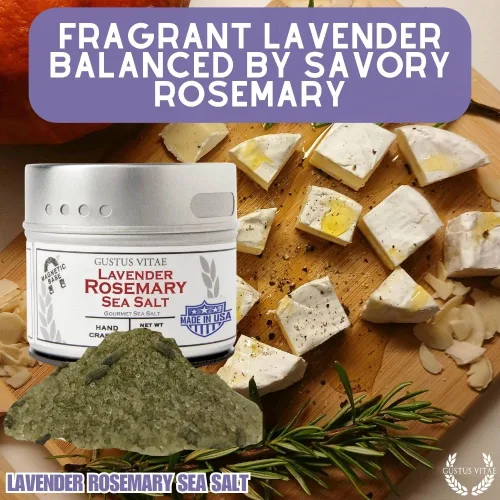 Miniatura 2 de Sal marina de romero y lavanda condimento gourmet Todo natural Sal de acabado artesanal Sin OMG, sin agentes antiaglomerantes Lote pequeño