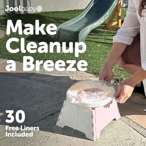 Miniatura 5 de Jool Baby Silla portátil de entrenamiento para ir al baño con bolsa de viaje y 30 forros, plegable, para uso en interiores y exteriores, camping