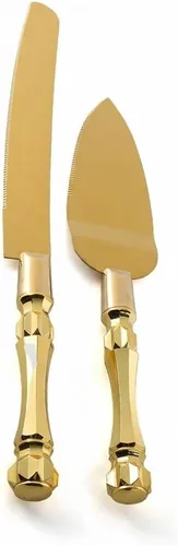Miniatura 15 de Homi styles Juego Elegante de Cuchillo y Servidor para Pastel Blanco, Cortador de Pastel y Espátula para Pie, Juego de Servidor y Cuchillo