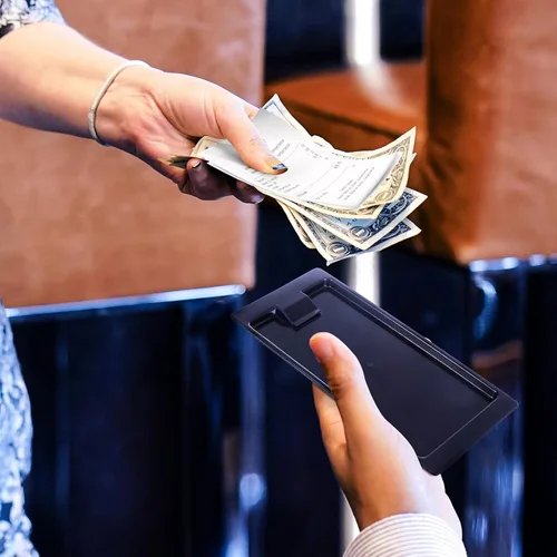 Miniatura 6 de Soportes negros para cheques, presentadores de cheques para restaurantes, bandejas, invitados, bandejas de puntas, mesera, soporte para facturas