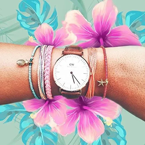 Miniatura 3 de Pura Vida - Pulsera sólida 100 % impermeable, hecha a mano con dije revestido y correa ajustable