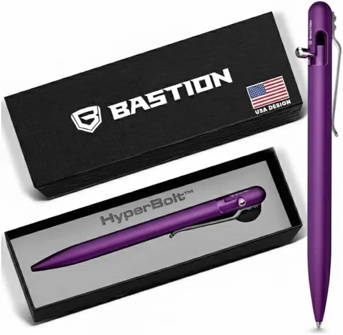 Miniatura 7 de BASTION® Bolígrafo Bolt Action Delgado de Lujo, Bolígrafo EDC Duradero con Punta Fina, Bolígrafo Profesional para Escuela y Trabajo - Acero Acero