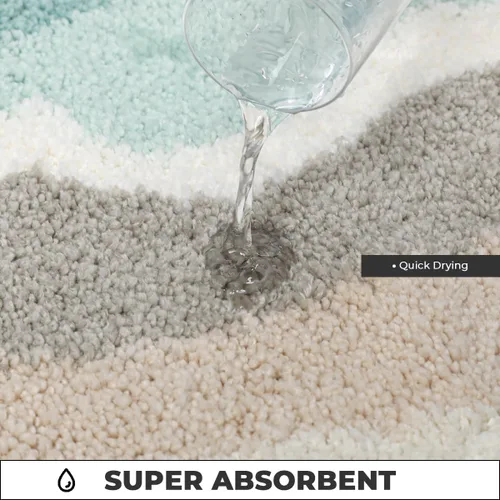 Miniatura 3 de Tapete de baño súper absorbente de microfibra esponjosa, antideslizante y lavable a máquina, tapete de baño para baño, dormitorio y sala de estar