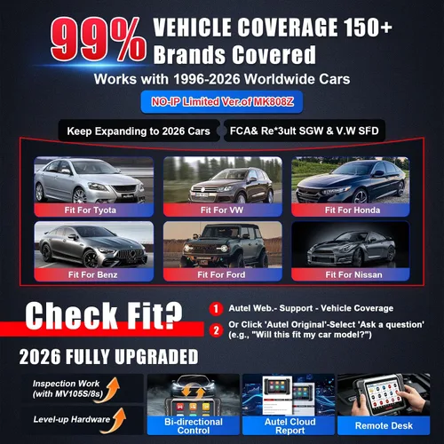 Miniatura 7 de Autel Escáner MaxiCOM MK808Z: Escáner OBD2 de todo el sistema 2026 y herramienta bidireccional – 3000+ pruebas activas, servicio 28+, Smart Auto