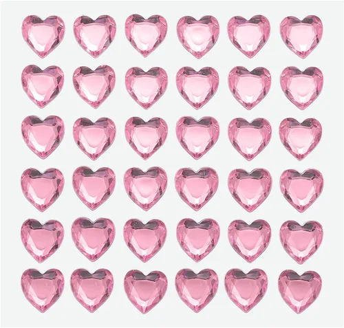 Miniatura 14 de MECCANIXITY 144 calcomanías autoadhesivas de diamantes de imitación de corazón de 0.394 pulgadas para maquillaje de San Valentín, artes y Azul