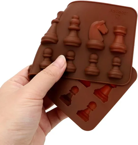 Miniatura 6 de Molde de silicona para piezas de ajedrez, molde de fondant de caramelo de chocolate, herramienta de decoración de pasteles, papel, arcilla, resina