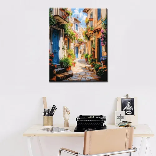 Miniatura 3 de Tucocoo Pintura de paisaje de luz solar por número para adultos sobre lienzo, pinceles de pigmento acrílico, nubes, kits de pintura al óleo