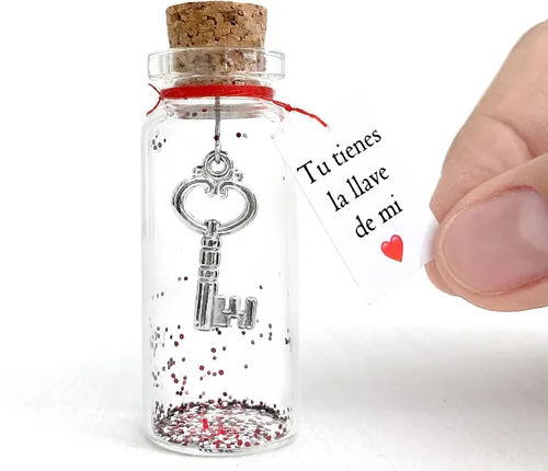 Miniatura 9 de Kseniya Revta Mensaje romántico en una botella para regalar a tu novio o novia - Tarro de los deseos con una tarjeta para tu esposo o esposa