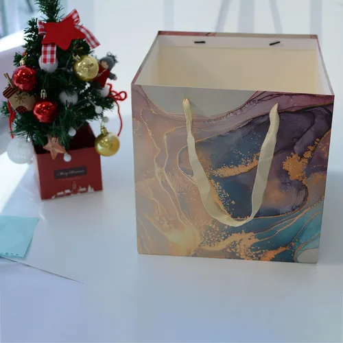 Miniatura 3 de Bolsa de regalo extragrande, bolsa grande cuadrada reutilizable de 11.8 pulgadas con asa, para bodas, cumpleaños, regalos, día de la madre, regalo 4