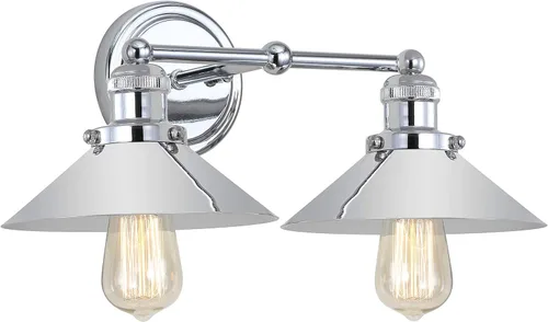 Miniatura 8 de JONATHAN Y JYL7427B JYL7427B del 17 de julio, lámpara de pared de sombra metálica de 44.5 cm con 2 luces, estilo granja contemporáneo transicional