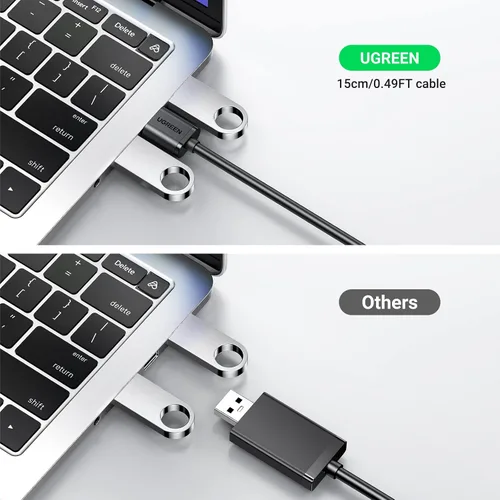 Miniatura 8 de UGREEN Adaptador de audio USB, con tarjeta de sonido estéreo externa, con auriculares de 3,5 mm y micrófono, con conector, para Windows, Mac, Linux