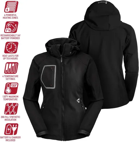 Miniatura 4 de Gerbing Chaqueta térmica Torrid 2.0 Softshell para mujer, ropa térmica con batería de 7 V, deportes de invierno, camping, caza