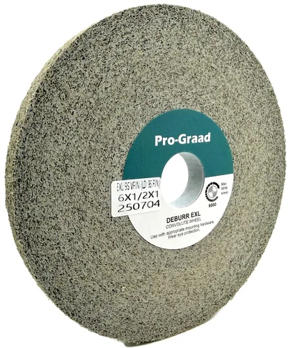 Miniatura 23 de EXL Rueda de Desbarbado - 6" x 1" x 1" 8S Fino - Carburo de Silicio - Rueda para Desbarbado, Acabado y Pulido de Metal - Convoluta - 09549-1 Pack