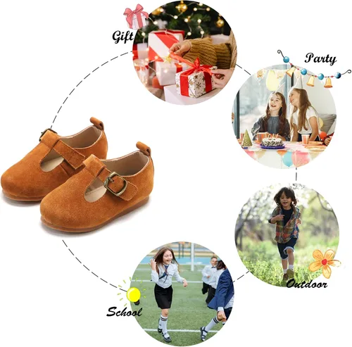 Miniatura 5 de Felix & Flora Zapatos de vestir planos Oxfords para niña pequeña, zapatos de princesa Mary Jane para fiesta escolar, zapatos de fiesta