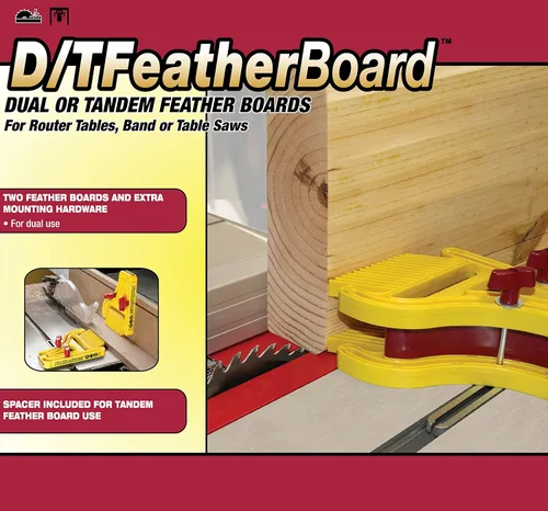 Miniatura 3 de Milescraft 1407 D/TFeatherBoard - Tablas de canto biselado duales o en tándem para mesas de rebajadora o sierras de cinta o de mesa, amarillo