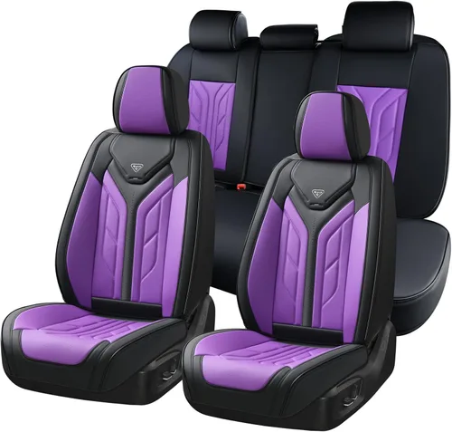 Miniatura 47 de Coverado Fundas de Asiento Delantero para Automóvil, 2 Piezas Fundas de Asiento de Cuero para Automóviles, Protector de Asiento de Automóvil Solo