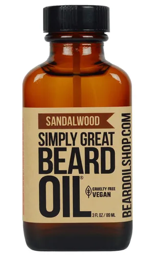 SANDALWOOD perfumado - Regalos navideños - Rellenos de calcetines - Acondicionador de barba de 3 onzas fácil aplicador - Natural - Cuidado vegano y