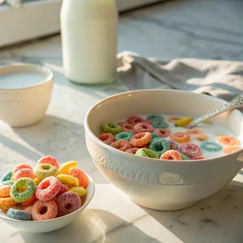 Miniatura 5 de Kellogg's Froot Loops - Tazas de cereales para el desayuno, sabor a frutas, aperitivos de desayuno con vitamina C, original, caja de 18 onzas