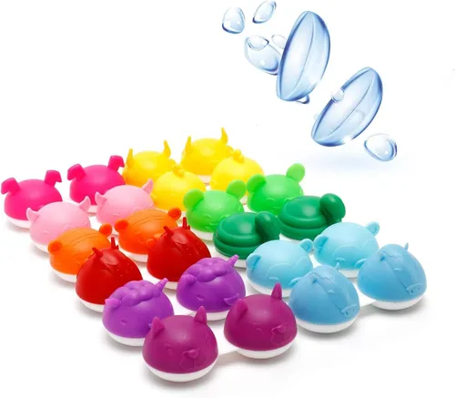 Cyrank Estuche para lentes de contacto, lentes de contacto de color, lindo paquete de 12 fundas para lentes de contacto, colorido a granel, kit de
