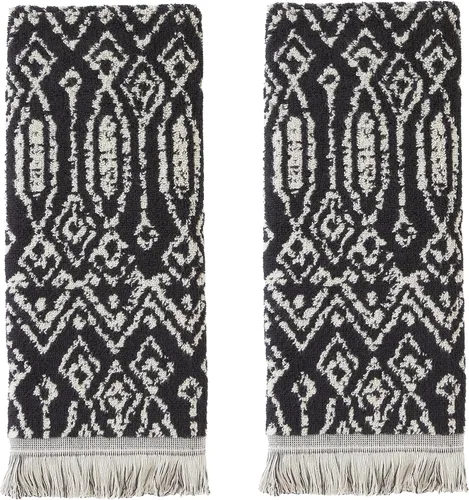 Miniatura 13 de SKL Home Nador Jacquard - Toalla de baño, color negro
