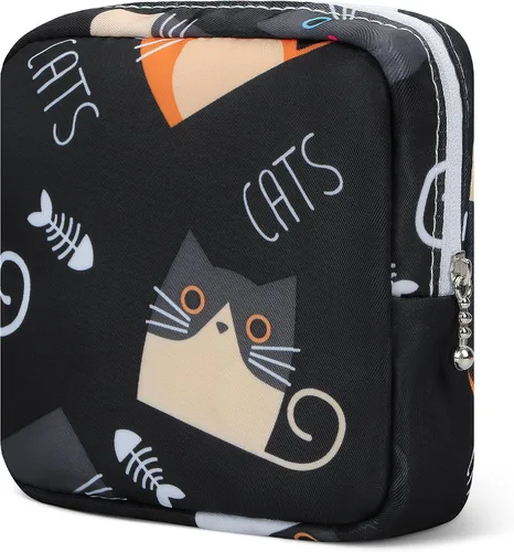 Miniatura 19 de Likesing Mini bolsa de maquillaje de 5.3 pulgadas para bolso, pequeña bolsa de maquillaje a cuadros para cosméticos de viaje para mujeres y niñas