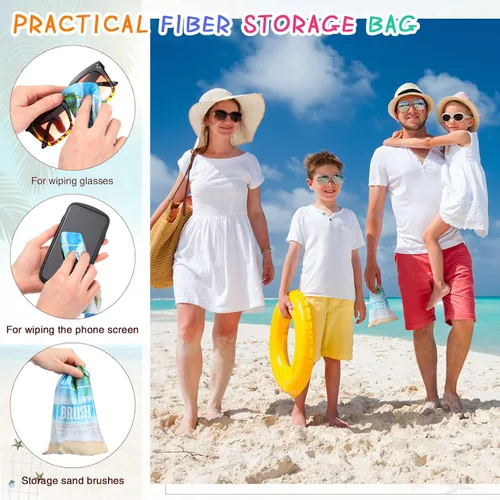Miniatura 3 de Remerry 2 cepillos de arena removedor de arena con bolsa, accesorios de playa para vacaciones, deportes de playa, mascotas y más