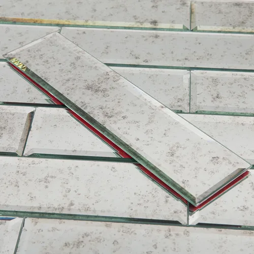 Miniatura 13 de Azulejo de Espejo de Vidrio Biselado Antiguo Despegar y Pegar de 3 x 3 Pulgadas para Salpicadero de Cocina y Pared de Baño (32 Piezas)