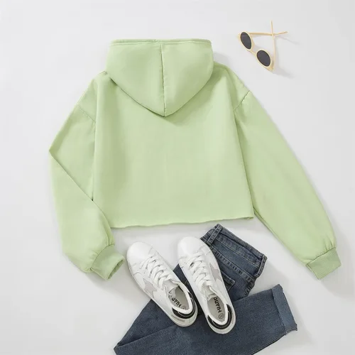 Miniatura 4 de Sudadera con capucha de algodón con estampado de aguacate, con bolsillo, Amarillo, naranja, verde, morado.