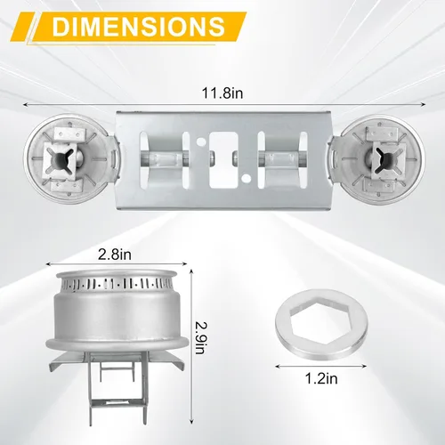 Miniatura 2 de Kit de quemador doble WB16K10026 WB29K17 Ensamble de quemador doble para estufa a gas Compatible con General Electric Hotpoint Reemplaza el quemador