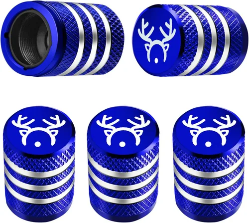 Tapa de vástago de válvula de neumático, 5 unidades, resistente a la corrosión, cuernos de reno de Navidad, accesorios de decoración para automóvil,