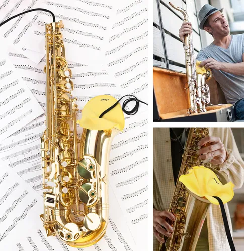 Miniatura 7 de Kit de Limpieza de Saxofón, para Saxofón Alto, Tenor, Soprano y Otros Instrumentos de Viento y Madera, Incluye 1 * Paño de Limpieza y 1 * Cepillo
