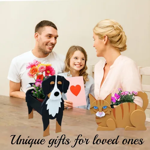 Miniatura 7 de Macetero de flores para perros, regalos para mujeres, bonitas macetas de PVC para perros, macetas para interiores y exteriores, maceta de jardín