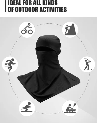 Miniatura 3 de SATINIOR Pasamontañas de 3 piezas, protección solar, cubierta para el cuello, pasamontañas de verano, máscara facial para motocicleta para hombres