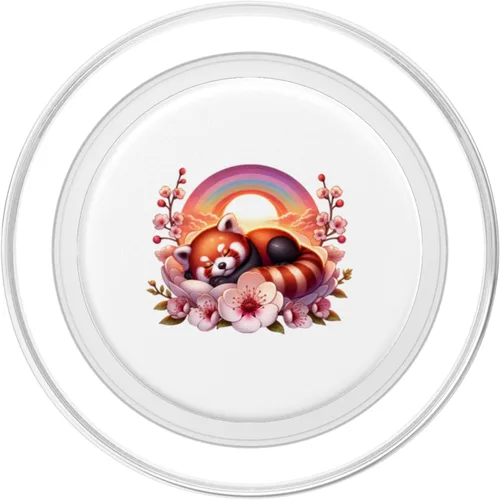 Miniatura 2 de Kawaii Funny Red Panda Rainbow Japanese Cherry Blossom PopSockets MagSafe PopGrip para iPhone