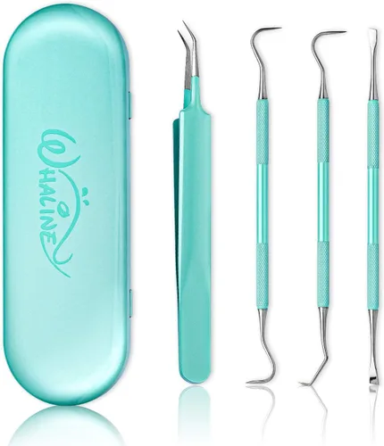 Miniatura 9 de Whaline Herramientas de vinilo de 4 piezas de precisión de acero inoxidable con estuche de vinilo para manualidades, kit de herramientas para Rosa
