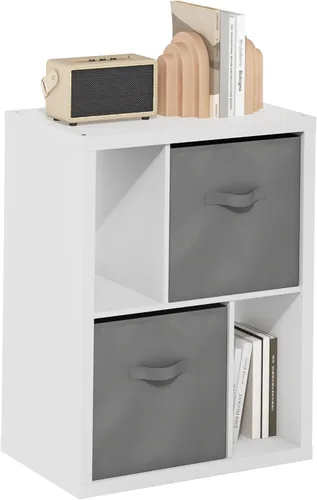 Miniatura 9 de Furinno Viola Mesa de Café, Mesa de Centro Moderna de 3 Niveles con Tablero de 1.2 Pulgadas de Grosor, Mesa Auxiliar con Estante Abierto y Blanco