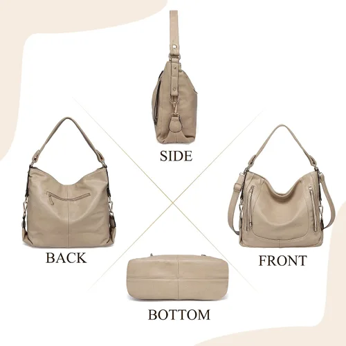 Miniatura 6 de Kasqo - Bolsas de piel grandes para mujer, con correa desmontable