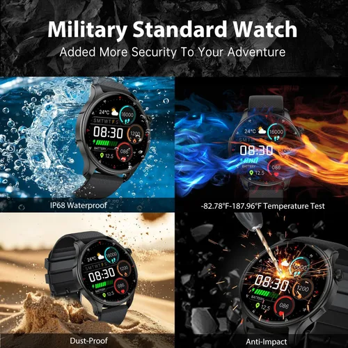 Miniatura 8 de Reloj inteligente para hombres y mujeres Fitness: impermeable, responder, hacer llamada, digital, relojes para hombres, correr, seguimiento