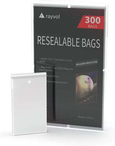 300 bolsas de equipo resellables, fundas para cargadores superiores de 3 x 4 pulgadas de 360 puntos y 23-260 pt para tarjetas magnéticas