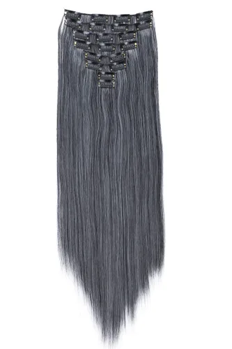 Miniatura 13 de CAISHA XXL - Juego de 8 extensiones de cabello con clip de 24 pulgadas, extensiones de cabello lacio rojo burdeos CES10